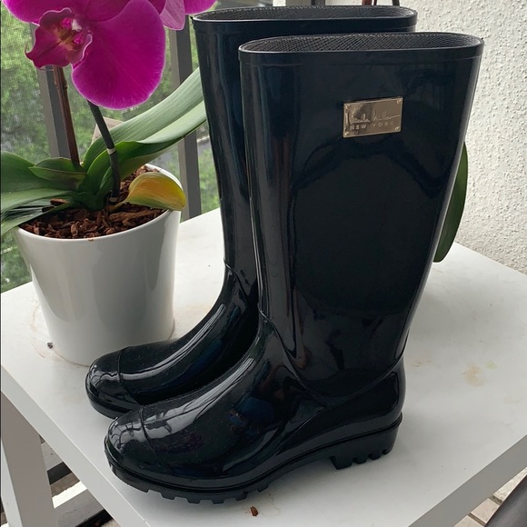 patent leather rain boots